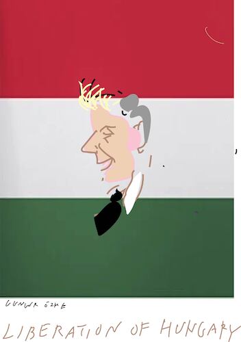 Cartoon: Peter Magyar and Hungary (medium) by gungor tagged hungarian,election,2026uper,hungarian,election,2026