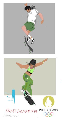 Cartoon: PO 2024 Skateboarding (medium) by gungor tagged skateboarding,sketches,from,po,2024,skateboarding,scetches,at,po,2024