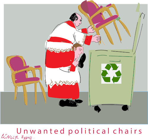 Cartoon: Political chairs in Vatican (medium) by gungor tagged unwanted,chairs,of,vatican,unwanted,chairs,of,vatican