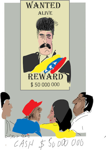 Cartoon: Reward for N Maduro (medium) by gungor tagged reward,for,maduro,reward,for,maduro