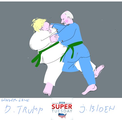 Cartoon: Super Tuesday 2024 (medium) by gungor tagged super,tuesday,2024,super,tuesday,2024