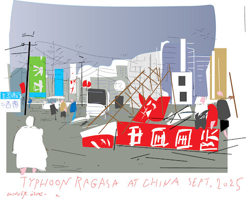Cartoon: Super typhoon Ragasa (medium) by gungor tagged super,typhoon,ragasa,super,typhoon,ragasa
