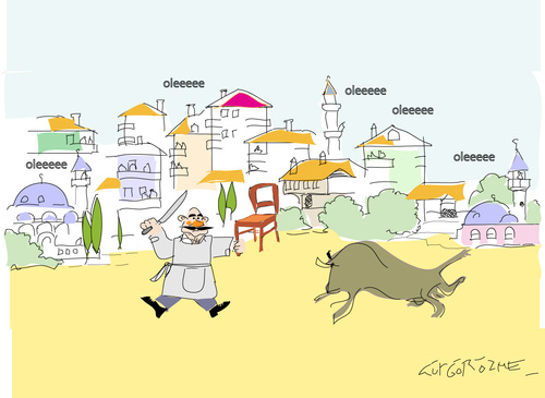 Cartoon: The butcher and Bull (medium) by gungor tagged turkey