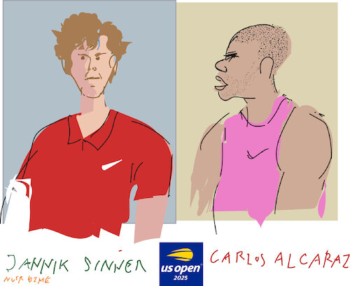 Cartoon: US open final  2025 (medium) by gungor tagged us,tennis,open,final,2025,us,tennis,open,final,2025