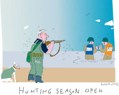 Cartoon: War And journalist (medium) by gungor tagged journalist,in,gaza,war,journalist,in,gaza,war