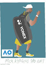 Cartoon: Australian Open 2025 (small) by gungor tagged nick,kyrgios,drops