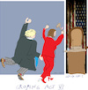 Cartoon: Trump versus Pelosi (small) by gungor tagged usa