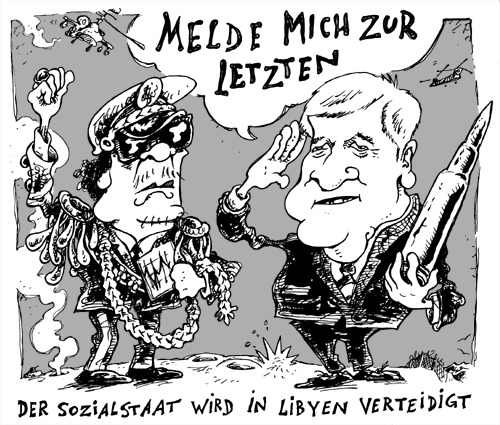 Cartoon: Horst und seine Patrone (medium) by JP tagged seehofer,gadaffi,patrone,csu