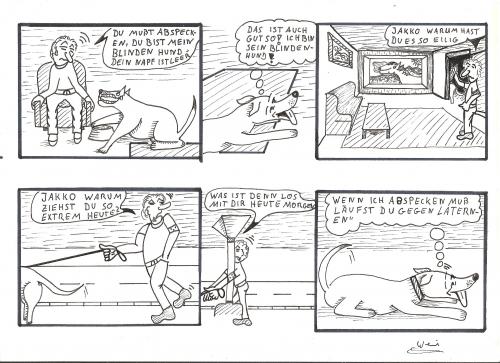 Cartoon: Jakko the guidedog for the blind (medium) by Backrounder tagged jakko,blind,guidedog,animal,the