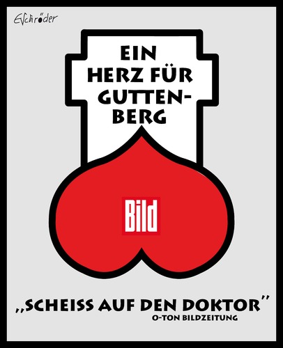 Cartoon: Sch....auf den Doktor (medium) by ESchröder tagged guttenberg,bildzeitung