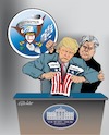 Cartoon: Trump Bannon (small) by ESchröder tagged donald,trump,usa,president,wahlen,rassist,egoman,america,first,bannon,agenda,pressefeind