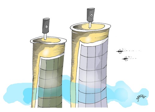 Cartoon: 11.S (medium) by Dragan tagged manhattan,torres,gemelas,nueva,york,atentados,terroristas,politics