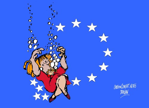 Cartoon: Angela Merkel-Union Europea (medium) by Dragan tagged angela,merkel,union,europea