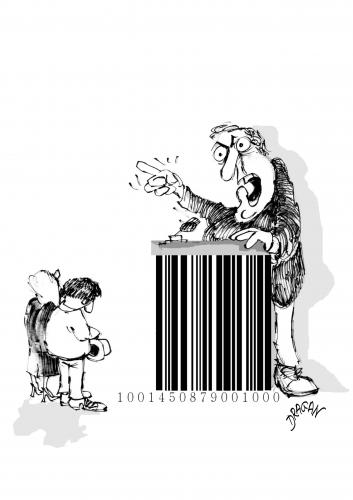 Cartoon: bar code 18 (medium) by Dragan tagged bar,code