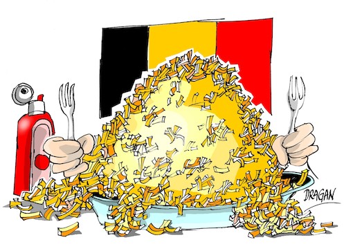 Cartoon: Belgica-patatas fritas-covid-19 (medium) by Dragan tagged belgica,patatas,fritas,covid,19