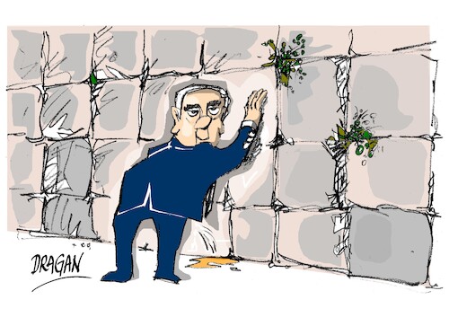 Cartoon: Benjamin Netanyahu-muro (medium) by Dragan tagged benjamin,netanyahu