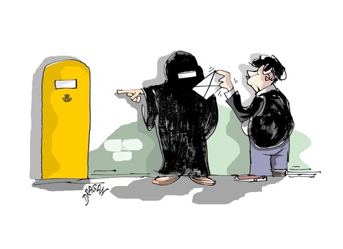 Cartoon: Burka (medium) by Dragan tagged burka