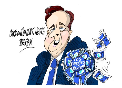 Cartoon: David Cameron-los papeles (medium) by Dragan tagged david,cameron,panama,papeles,politics,cartoon