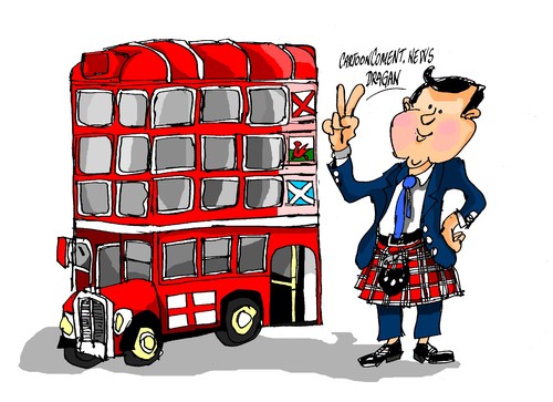 Cartoon: David Cameron-satisfaccion (medium) by Dragan tagged david,cameron,nglaterra,escocia,gales,irlanda,del,norte,politics,cartoon