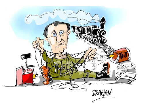 Cartoon: Donald Tusk-comparecencia (medium) by Dragan tagged donald,tusk,polonia