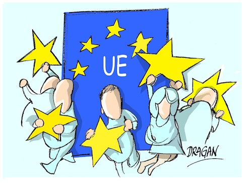 Cartoon: Elon Musk-abolicion de la UE (medium) by Dragan tagged elon,musk,abolicion,ue