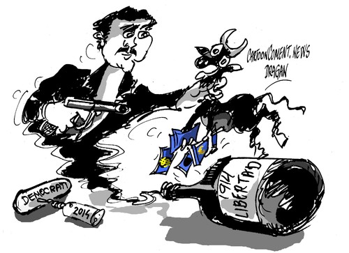 Cartoon: Gavrilo Princip-cien anos (medium) by Dragan tagged gavrilo,princip,mlada,bosna,sarajevo,bih,austrougarska,gerra,mundial,politics,cartoon