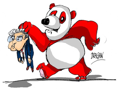 Cartoon: Hu Jintao-salida (medium) by Dragan tagged hu,jintao,china