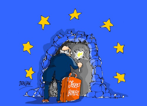 Cartoon: Josep Borrell-poder (medium) by Dragan tagged josep,borrell,ue