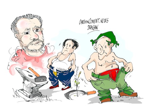 Cartoon: Julio Anguita-cinturon (medium) by Dragan tagged julio,anguita,cinturon,iscierda,unida