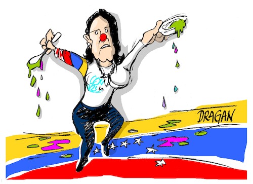 Cartoon: Maria Corina-Manchando (medium) by Dragan tagged maria,corina,machado,venezuela