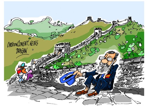 Cartoon: Mariano Rajoy-muralla (medium) by Dragan tagged mariano,rajoy,espana,pp,china,gran,muralla,politics,cartoon