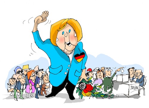 Cartoon: Merkel se va (medium) by Dragan tagged angela,merkel