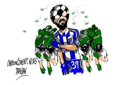 Cartoon: Nicolas Anelka-el gesto (medium) by Dragan tagged nicolas,anelka,francia,rasista,antisemita,cartoon