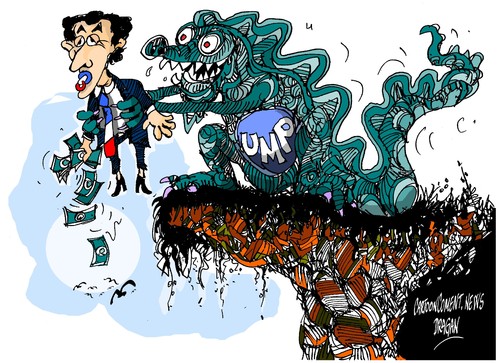 Cartoon: Nicolas Sarkozy-Rey Leon (medium) by Dragan tagged nicolas,sarkozy,rey,leon,ump,francia,elecciones,politics,cartoon