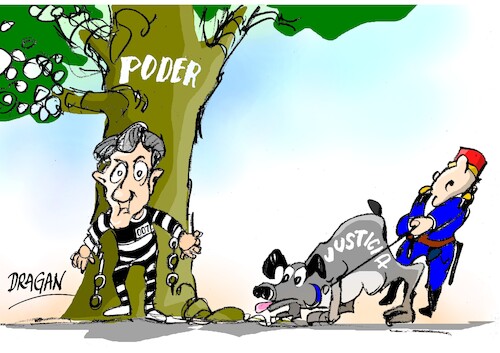 Cartoon: Nicolas Sarkozy justicia (medium) by Dragan tagged nicolas,sarkozy,justicia