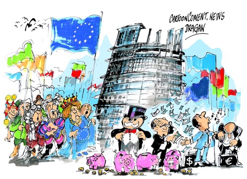Cartoon: Parlamento Europeo-presupuestos (medium) by Dragan tagged parlamento,europeo,presupuestos,2013,bruselas,politics,cartoon
