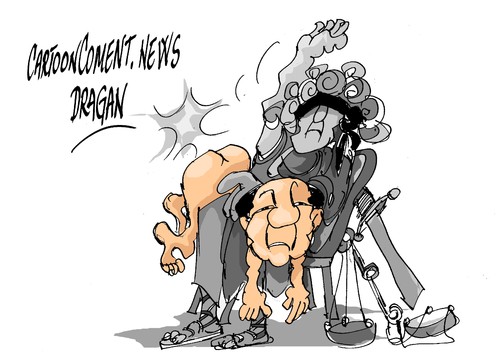 Cartoon: Silvio Berlusconi-condena (medium) by Dragan tagged silvio,berlusconi,condena,caso,ruby,soborno,politics,cartoon