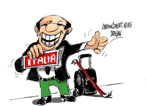 Cartoon: Silvio Berlusconi-la vuelta (medium) by Dragan tagged silvio,berlusconi,italia,elecciones,union,europea,ue,politics,cartoon