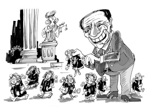 Cartoon: Silvio Berlusconi (medium) by Dragan tagged silvio,berlusconi,ley,alfano,italia,justice,politics,cartoon