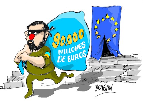 Cartoon: Ucrania-deuda conjunta (medium) by Dragan tagged ucrania,ukraina,eu,lladimir,zelenski