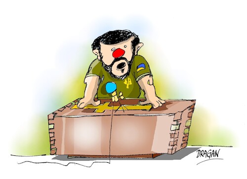 Cartoon: VladImir Zelenski-decoracion (medium) by Dragan tagged vladimir,zelenski,alexander,dubinski,papa,frnciscoi