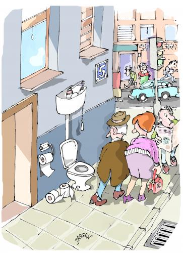 Cartoon: WC (medium) by Dragan tagged wc