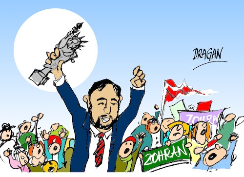 Cartoon: Zohran Mamdani-Nueva York (medium) by Dragan tagged zohran,mamdani,nueva,york