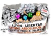 Cartoon: Alfon-Pussy Riot (small) by Dragan tagged alfon,pussy,riot,madrid,libertad,presos,politics,cartoon