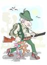 Cartoon: cazador (small) by Dragan tagged cazador