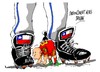 Cartoon: Espana 0 - Chile 2 (small) by Dragan tagged espana,chile,fudbol,brazil,copa,mundial,cartoon