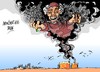 Cartoon: Las llamas en Tripoli (small) by Dragan tagged libia,tripoli,gadafi,politics,cartoon