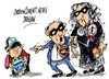 Cartoon: Repsol-Chevron-YPF-demanda (small) by Dragan tagged repsol,chevron,ypf,demanda,tribunal,federal,de,nueva,york,buenos,aires,argentina,expropiacion,business,cartoon