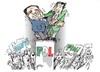 Cartoon: Silvio Berlusconi (small) by Dragan tagged silvio,berlusconi,gianfranco,fini,pueblo,de,la,libertad,italia,roma,politics,cartoon