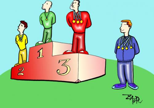 Cartoon: award ceremony (medium) by johnxag tagged medals,athletic,nomination,award,ceremony